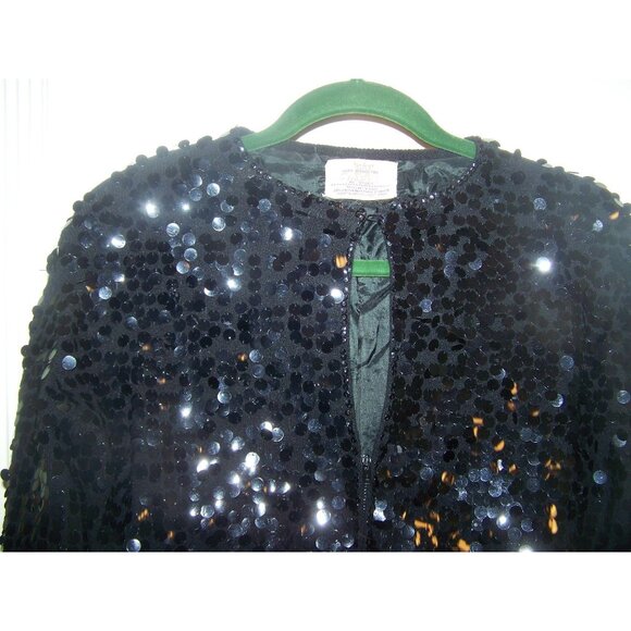 Vintage Sweater Cardigan Sequins Wool Angora Hand Beaded Cynles - Picture 2 of 9